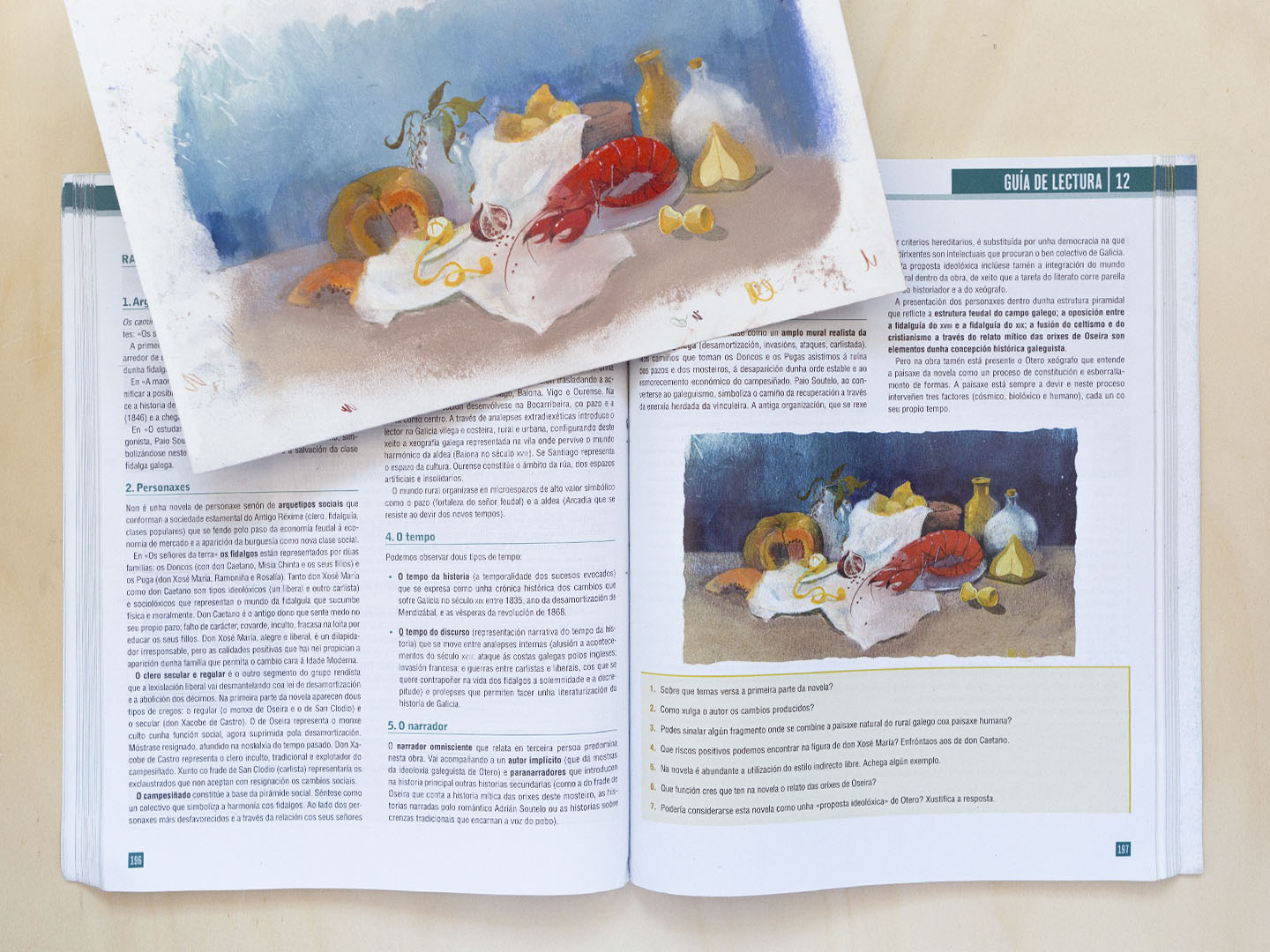 2º Bachillerato - Libro aberto con bosquexo