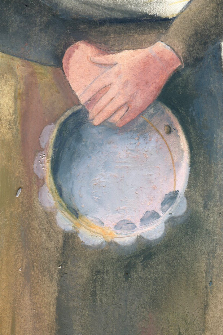 Detalle pictórico - Pandeireta e mans