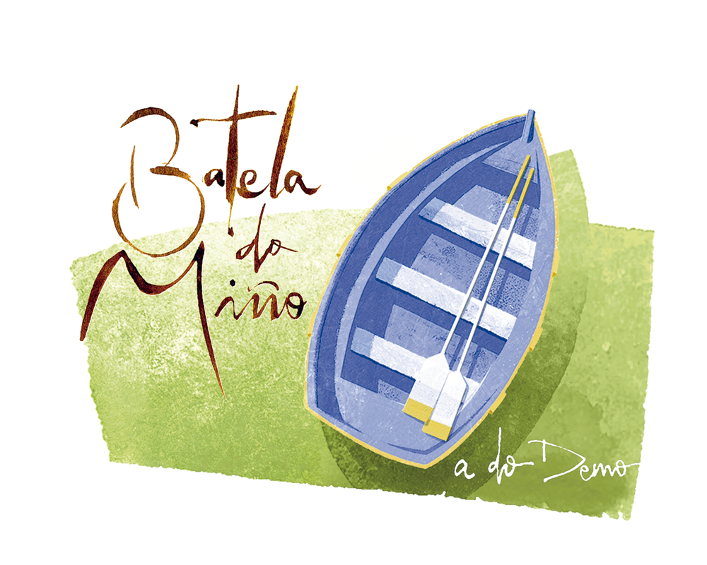 Batela do Miño - Ilustración da etiqueta
