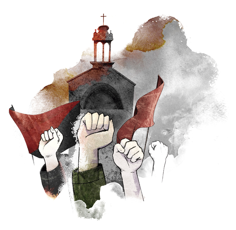 Ilustración escena histórica